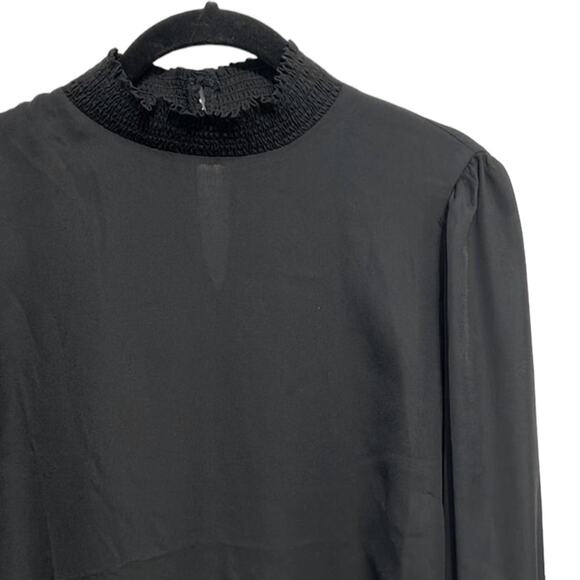 The Impeccable Pig Black mockneck blouse with bell sleeves women’s size medium - Picture 2 of 7